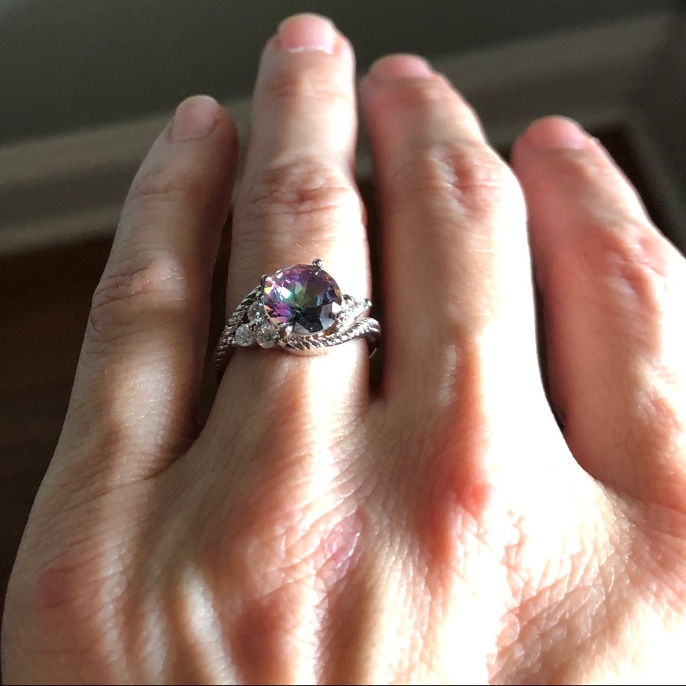 2/$30 Mystic Topaz Silver Ring Sz 6